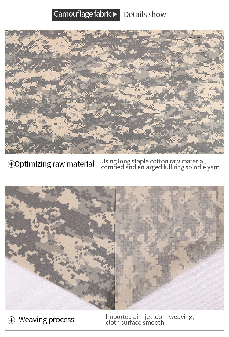 Military Polyester Mixed Cotton Digital Camouflage Fabric for Clothing Waterproof Camouflage Fabric