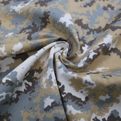 100 % Baumwolle, Ripstop-Camouflage, bedruckt, gewebt, Dschungel- und Waldtarnung, Uniformstoff im Militärstil